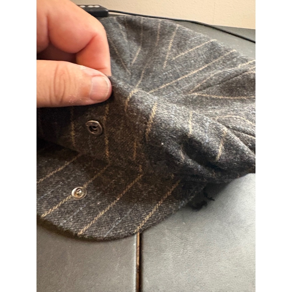 Country Gentleman Mens Wool Blend Newsboy Cap Grey Pinstripe Flat Hat Size L/XL - Picture 2 of 4